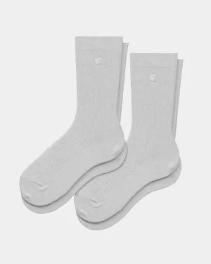 Madison Socks (2 Pack) | Ash Heather / White Carhartt WIP