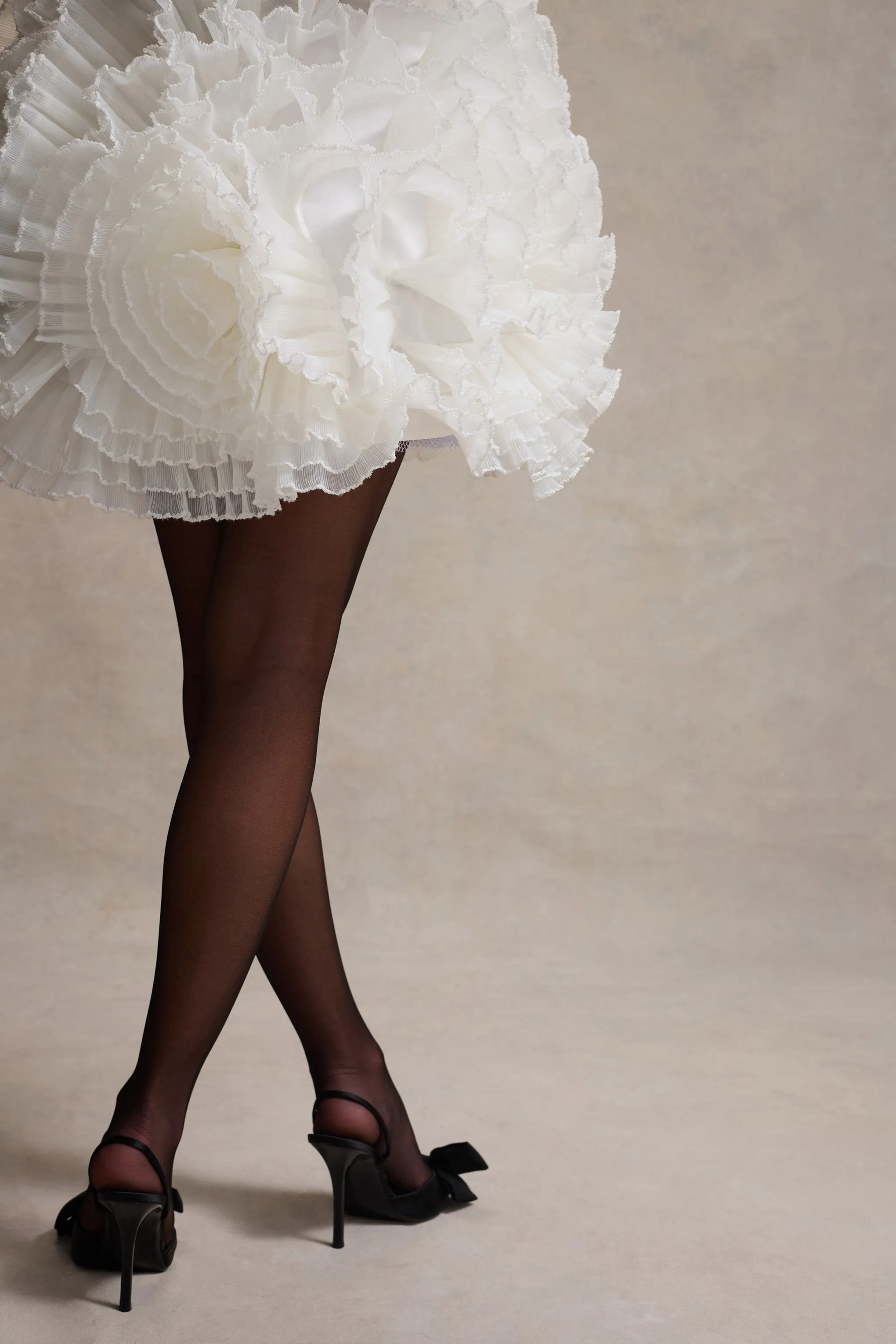 Meringue | Black Velvet Plunge-Neck Mini Dress With Tulle Skirt Club L London