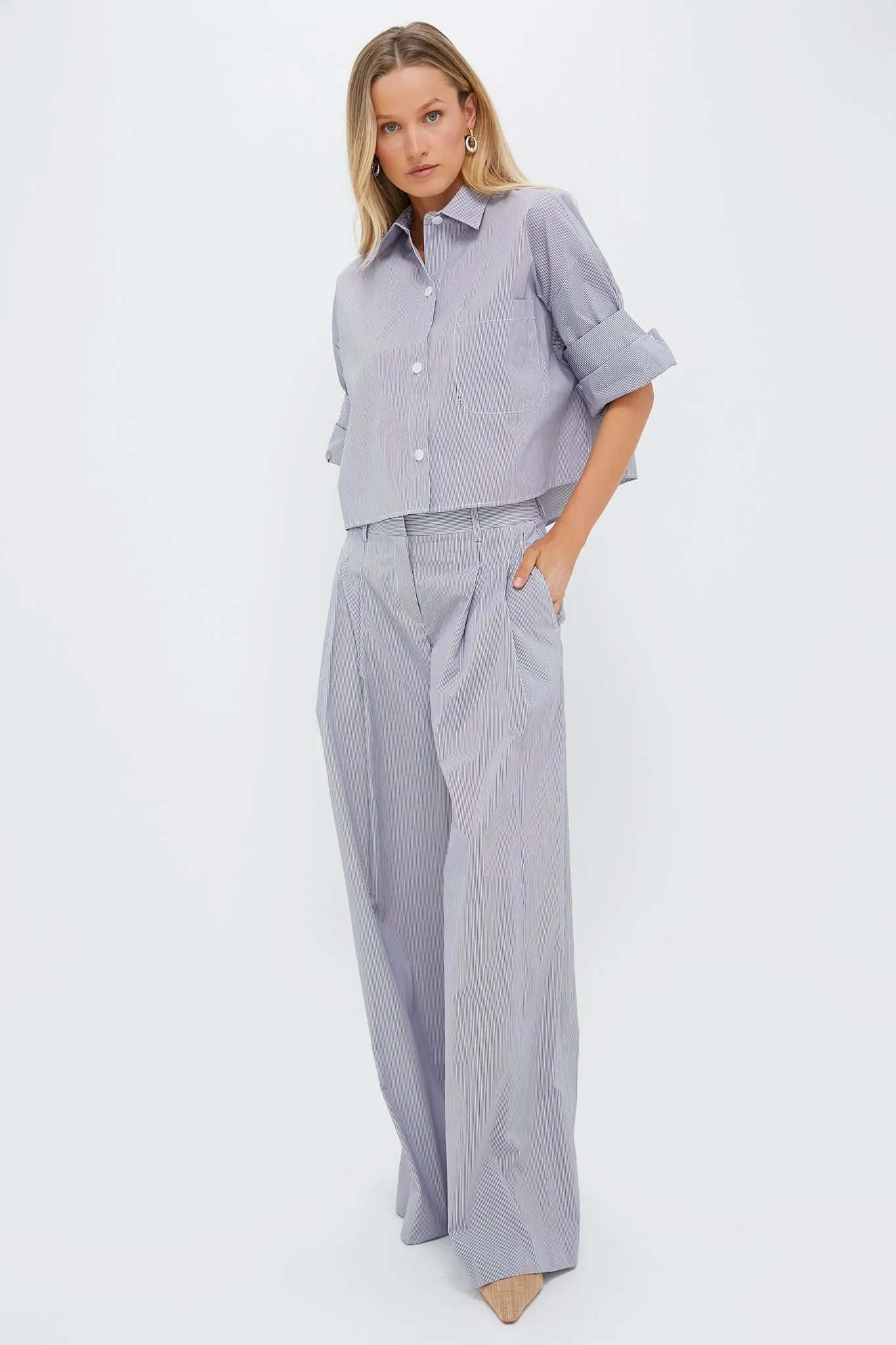 Midnight and White Striped Next Ex Shirt