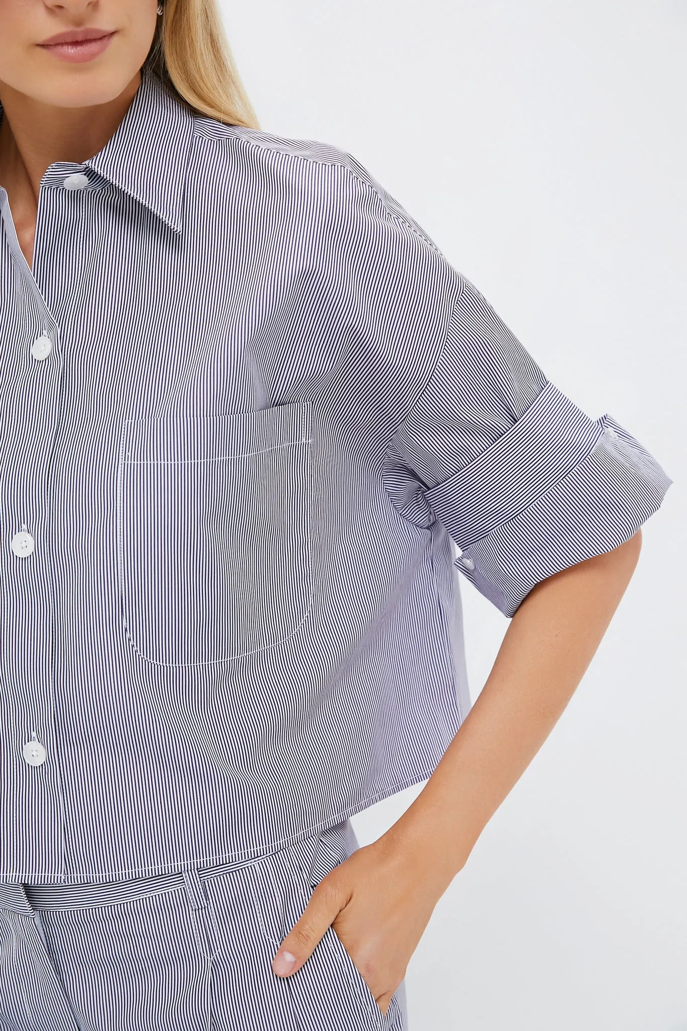 Midnight and White Striped Next Ex Shirt