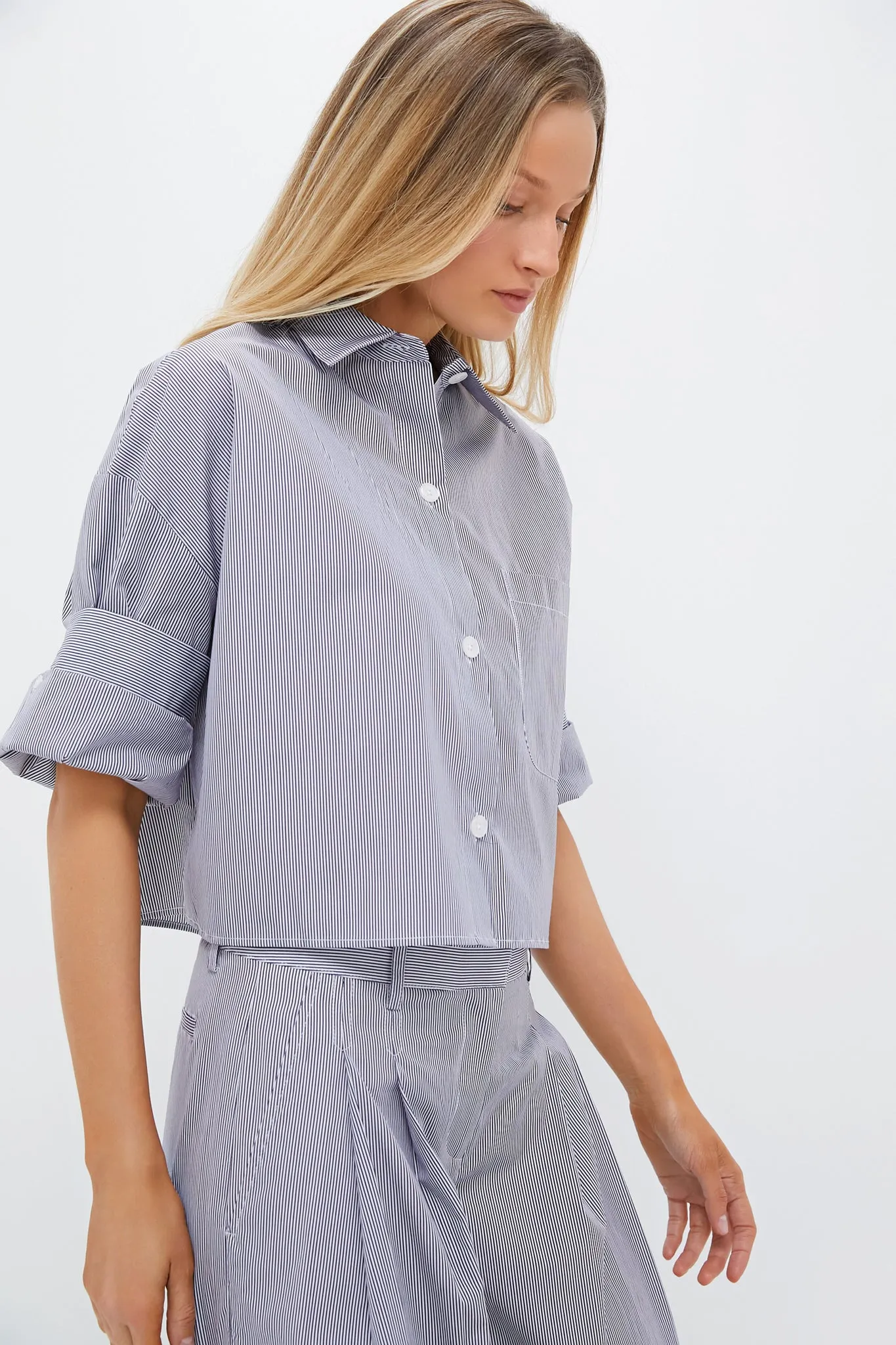 Midnight and White Striped Next Ex Shirt