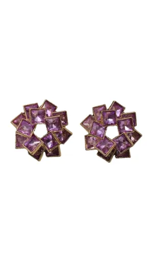 MULTI LAYER RHINESTONE EARRINGS Gloria Lanvin