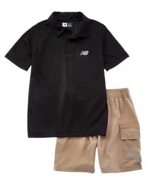 New Balance 2pc Polo Shirt & Woven Short