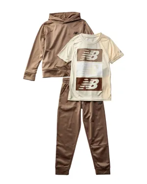 New Balance 3pc Hoodie, T-Shirt & Jogger Pant Set