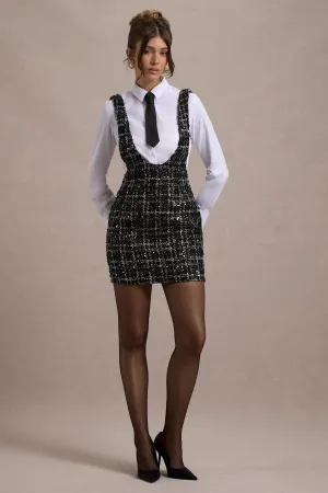 Oxford | Black Boucle Sleeveless Pinafore Club L London