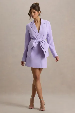 Prized | Lilac Tailored Blazer Dress With Bow Club L London