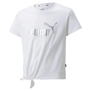 PUMA Big Kids' Girls' Essentials  Logo Knotted Tee