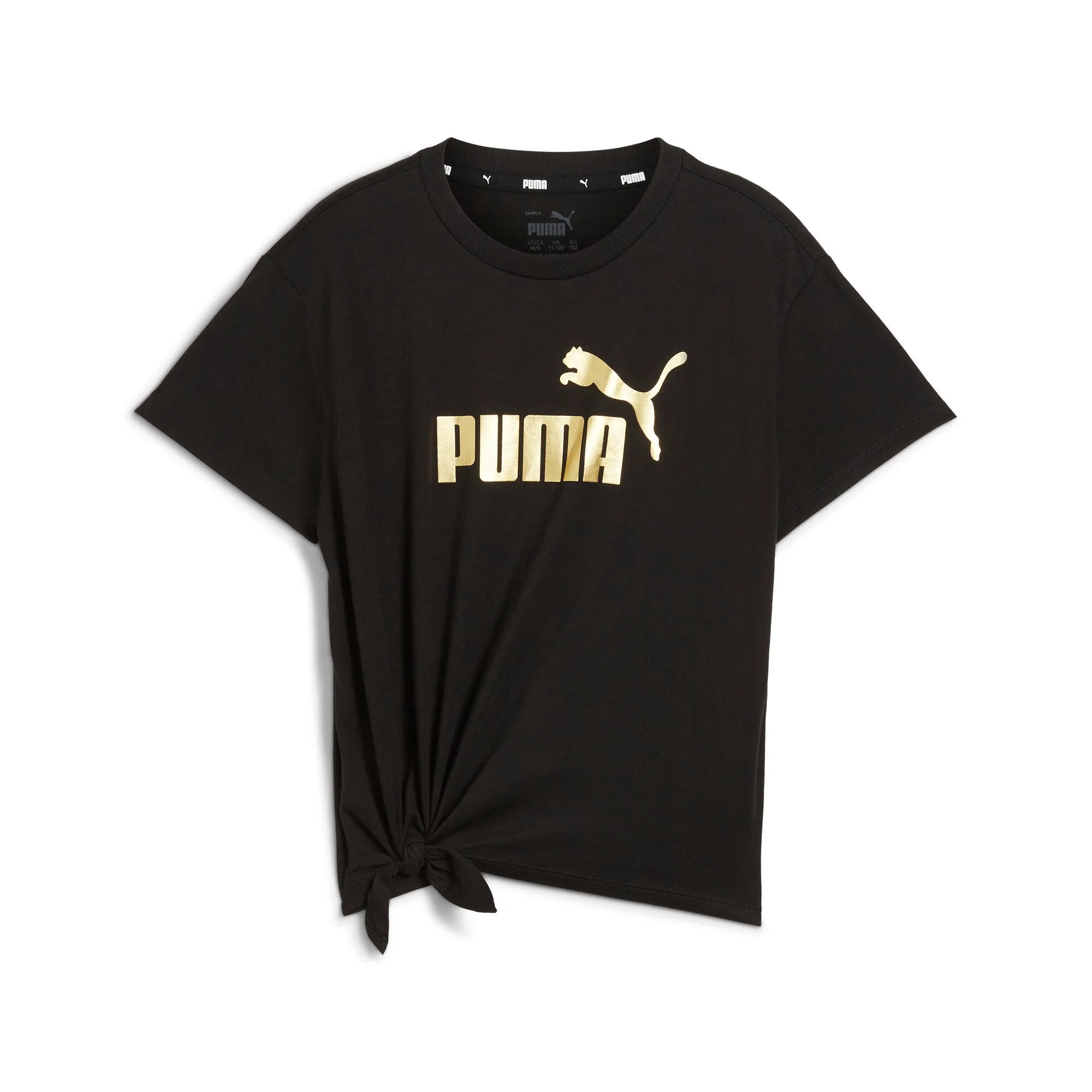 PUMA Big Kids' Girls' Essentials  Logo Knotted Tee