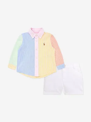 Ralph Lauren Baby Boys Shirt and Shorts Set in Multicolour