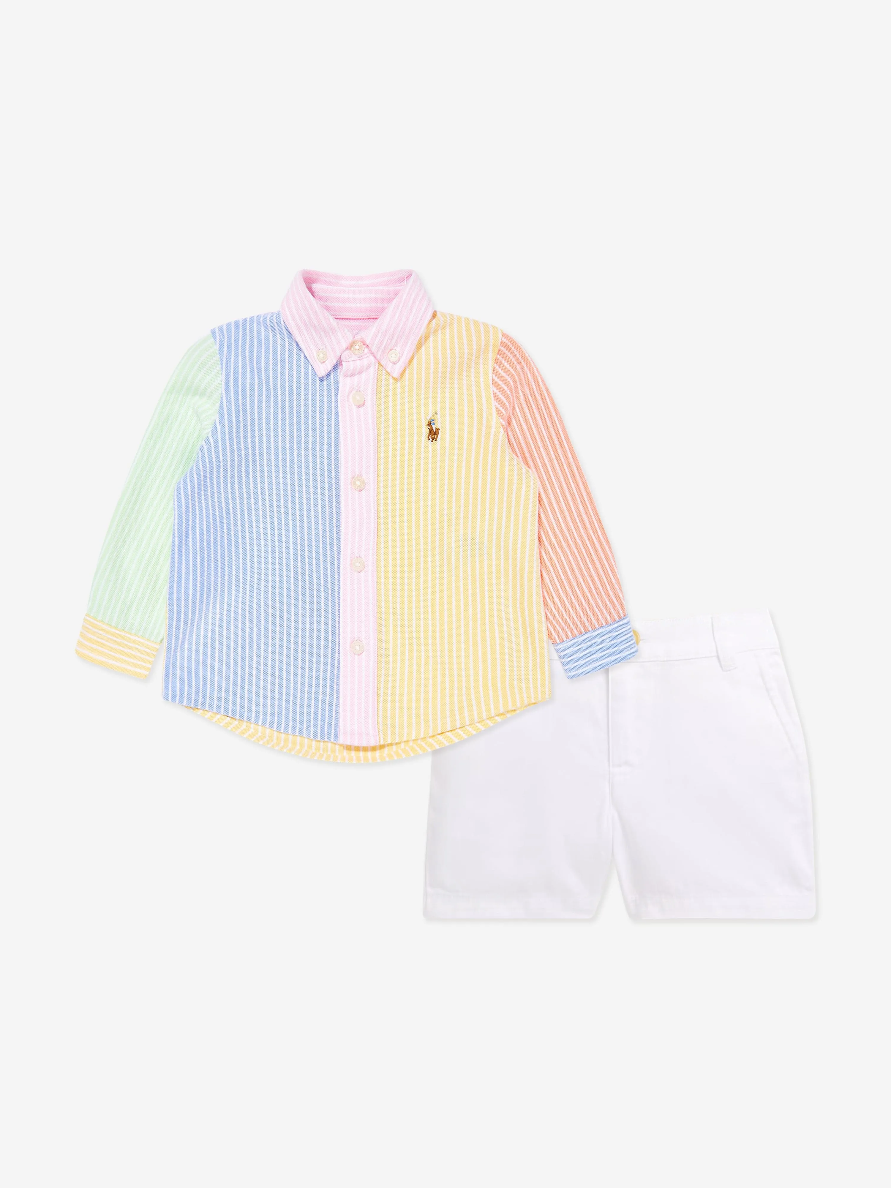 Ralph Lauren Baby Boys Shirt and Shorts Set in Multicolour