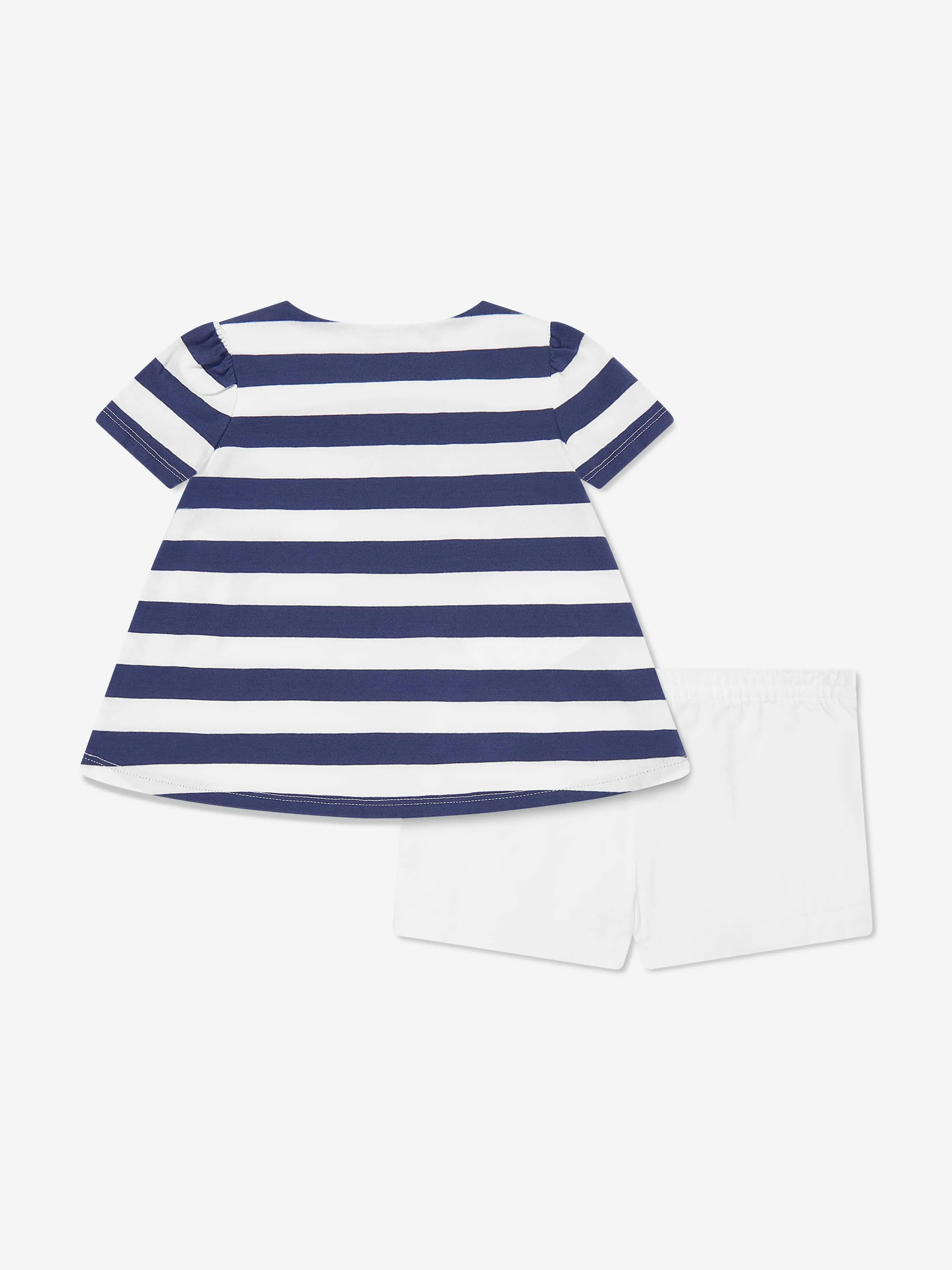 Ralph Lauren Baby Girls Striped T-Shirt and Shorts Set in Navy