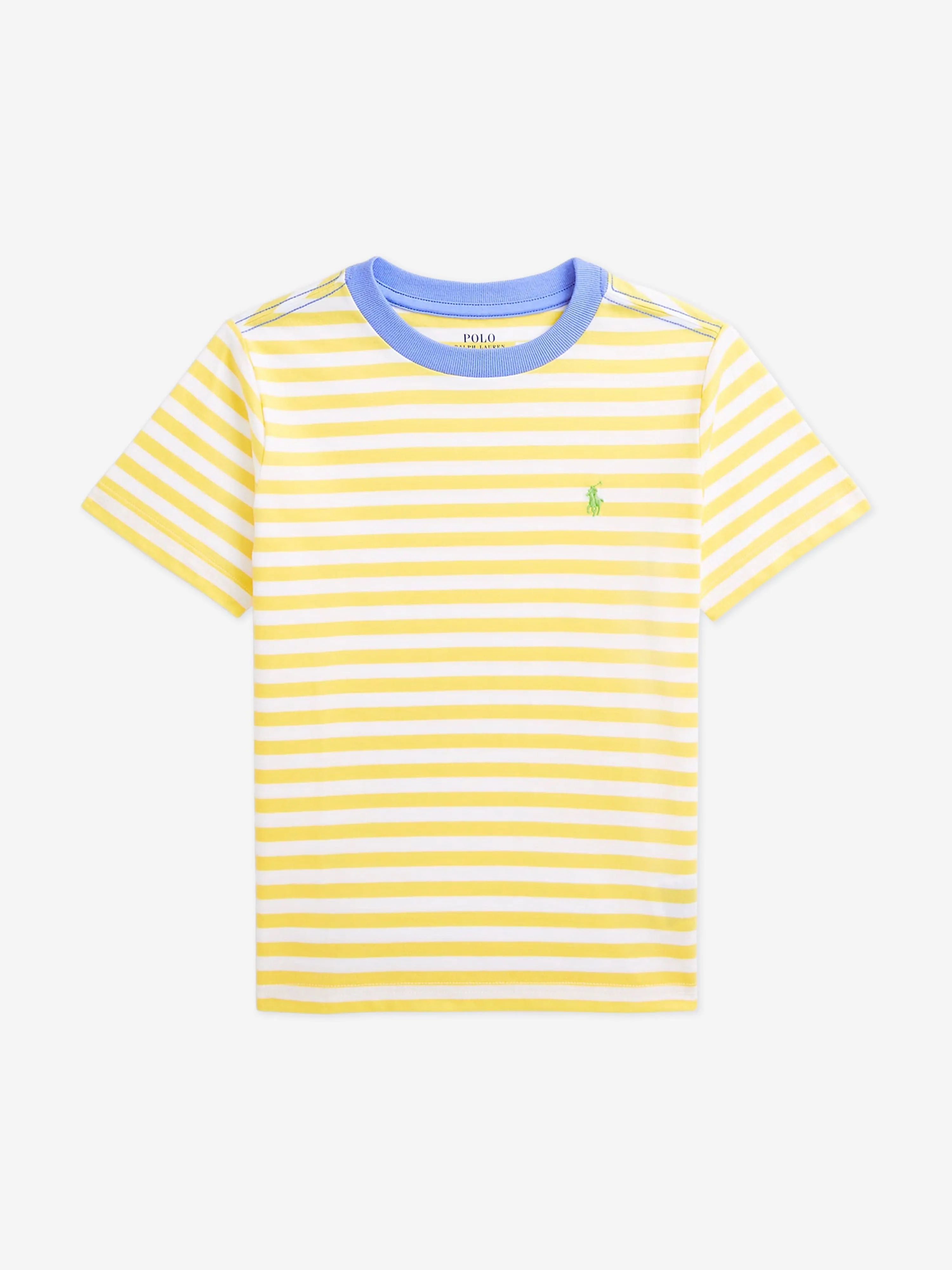 Ralph Lauren Boys Striped Logo T-Shirt in Yellow