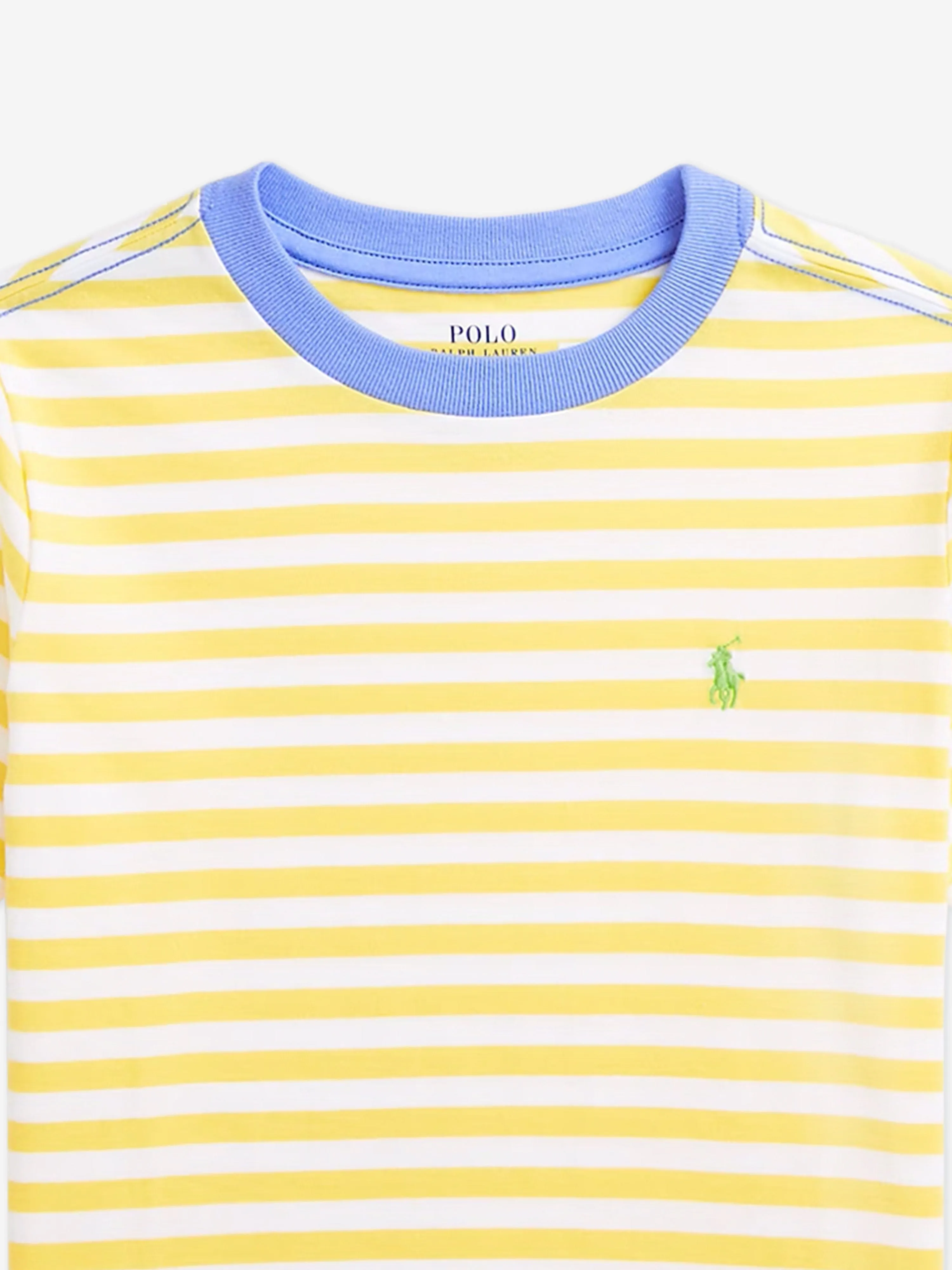 Ralph Lauren Boys Striped Logo T-Shirt in Yellow