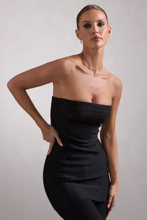 Rylee | Black Bandage Strapless Longline Top Club L London