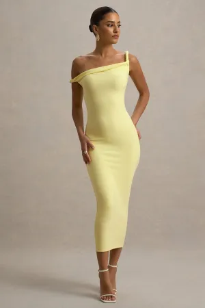 Salome | Lemon Twisted Asymmetric Midi Dress Club L London