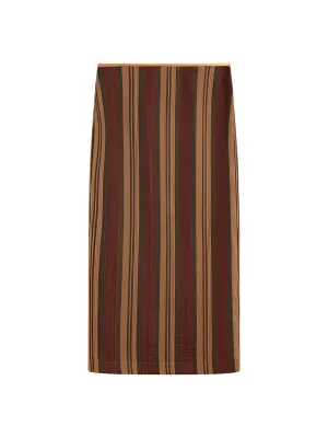 Sana Mesh Pencil Skirt in Bronze Stripe