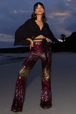 Scorpio | Black Wrap Crop Top With Cape Club L London