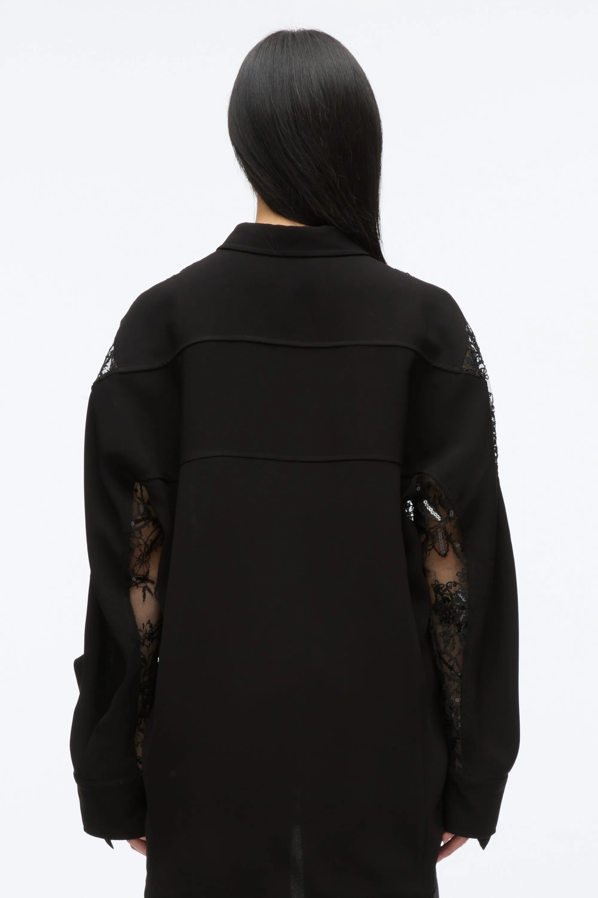 Sequin Lace Oversized Shirt