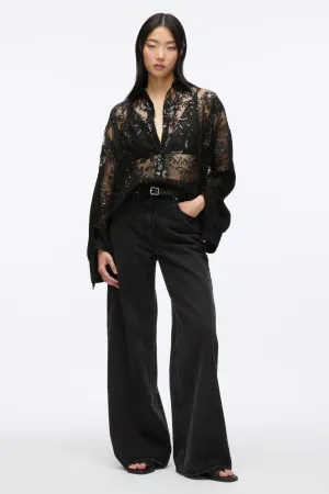 Sequin Lace Oversized Shirt