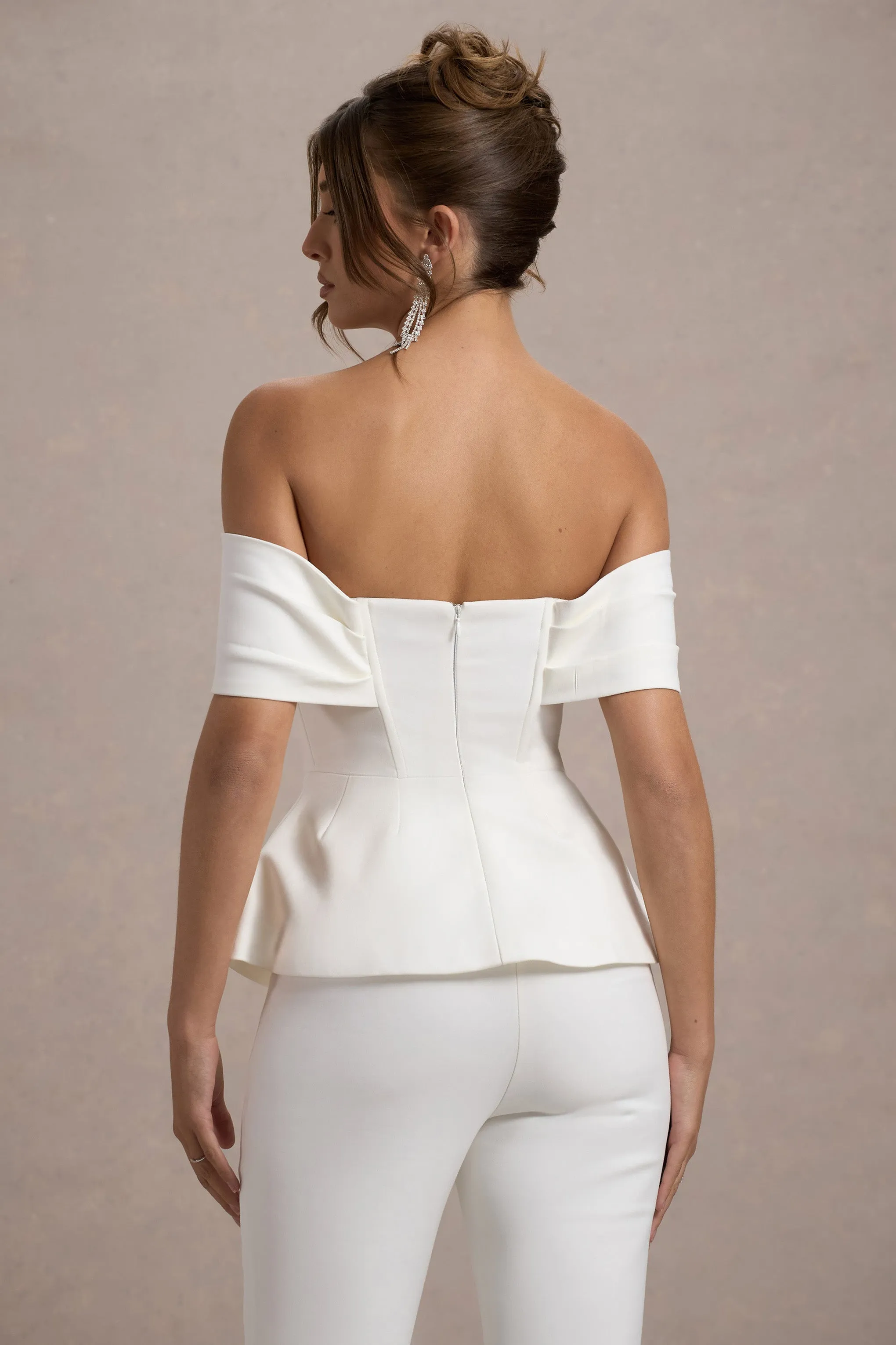 Shai | White Tailored Bardot Top Club L London