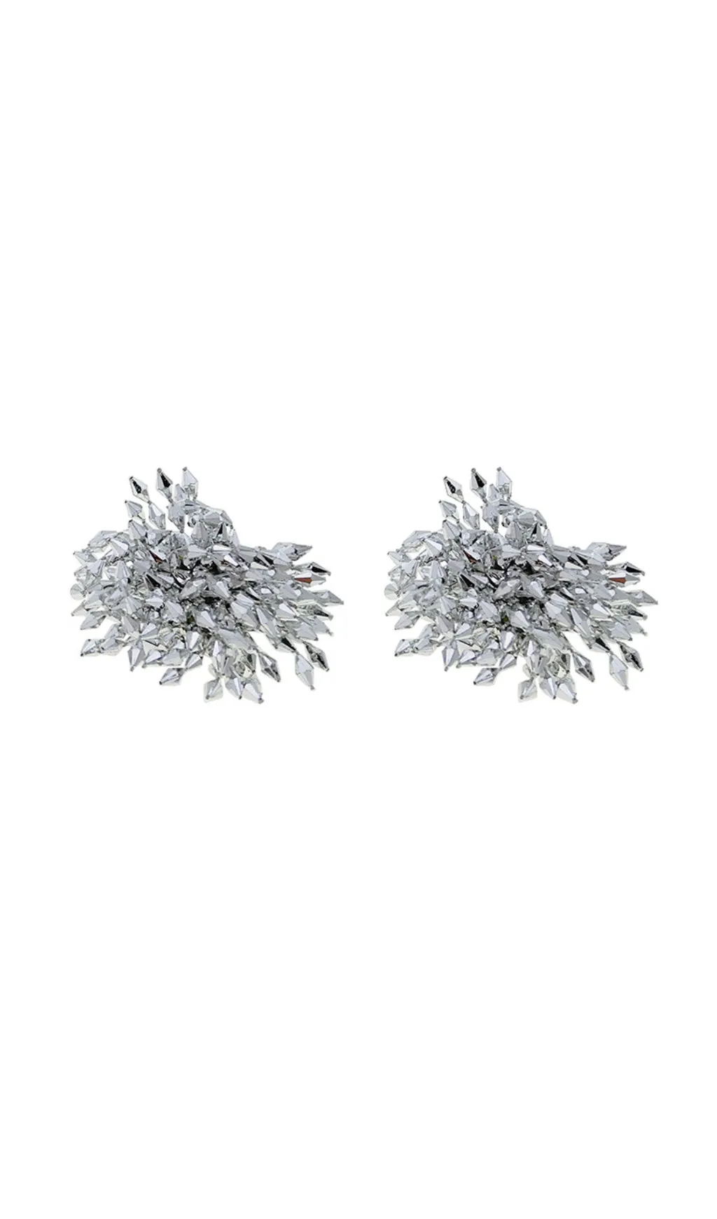 SILVER FLOWER ALLOY EARRINGS Gloria Lanvin