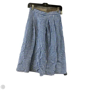 Skirt Midi By Banana Republic In Blue & White, Size: 2