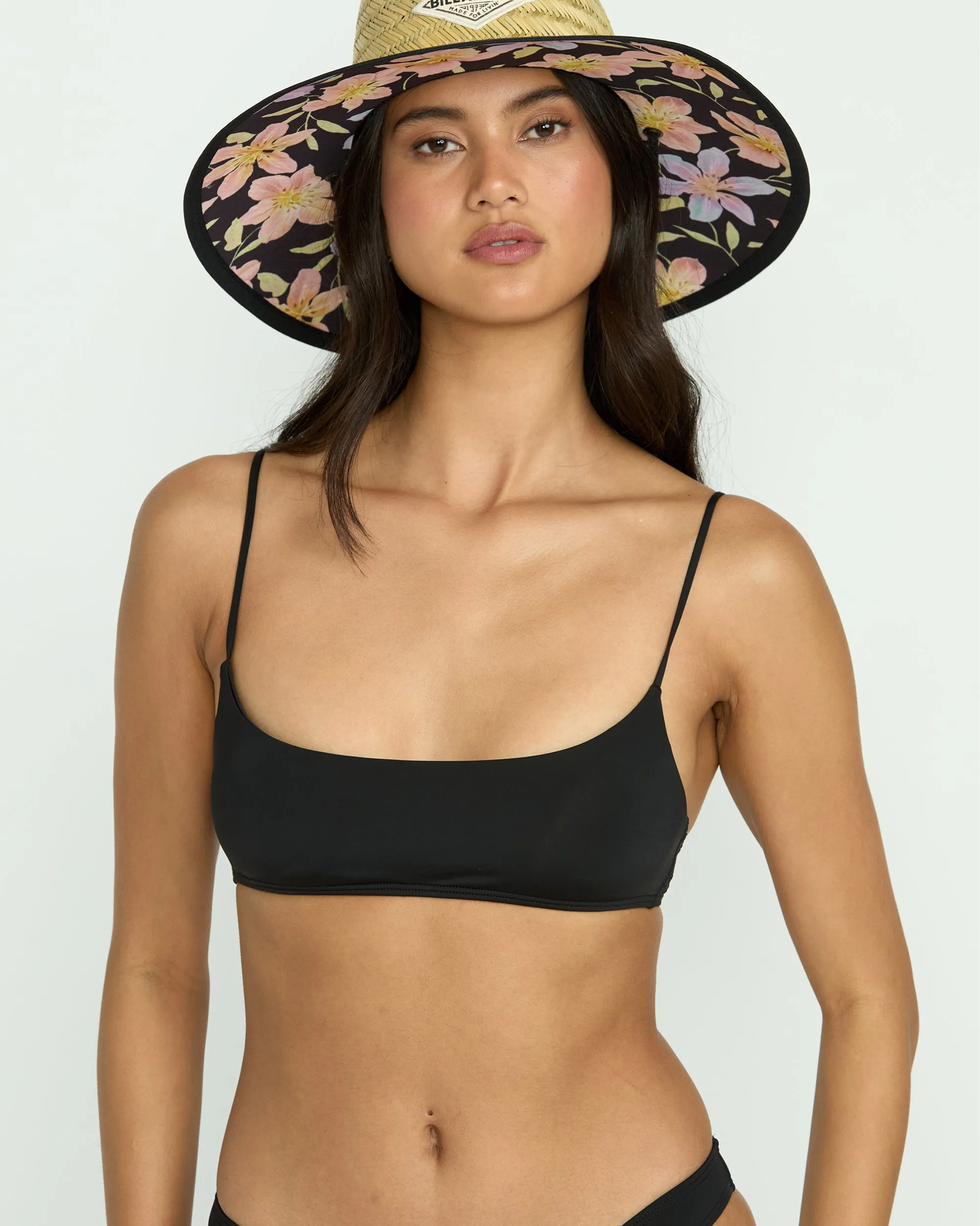 Sol Searcher Jaclyn Crop Bikini Top - Black Pebble Billabong