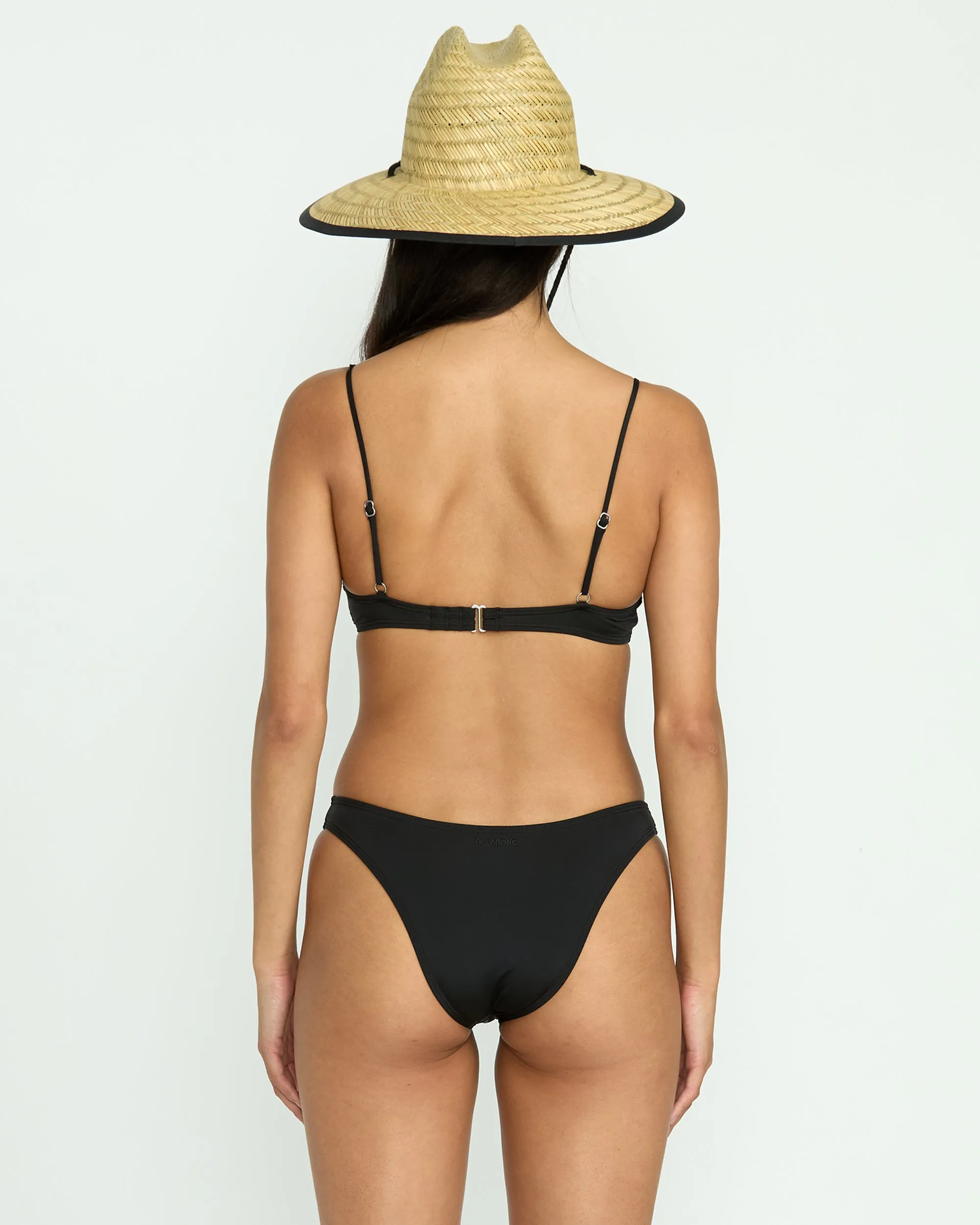 Sol Searcher Jaclyn Crop Bikini Top - Black Pebble Billabong