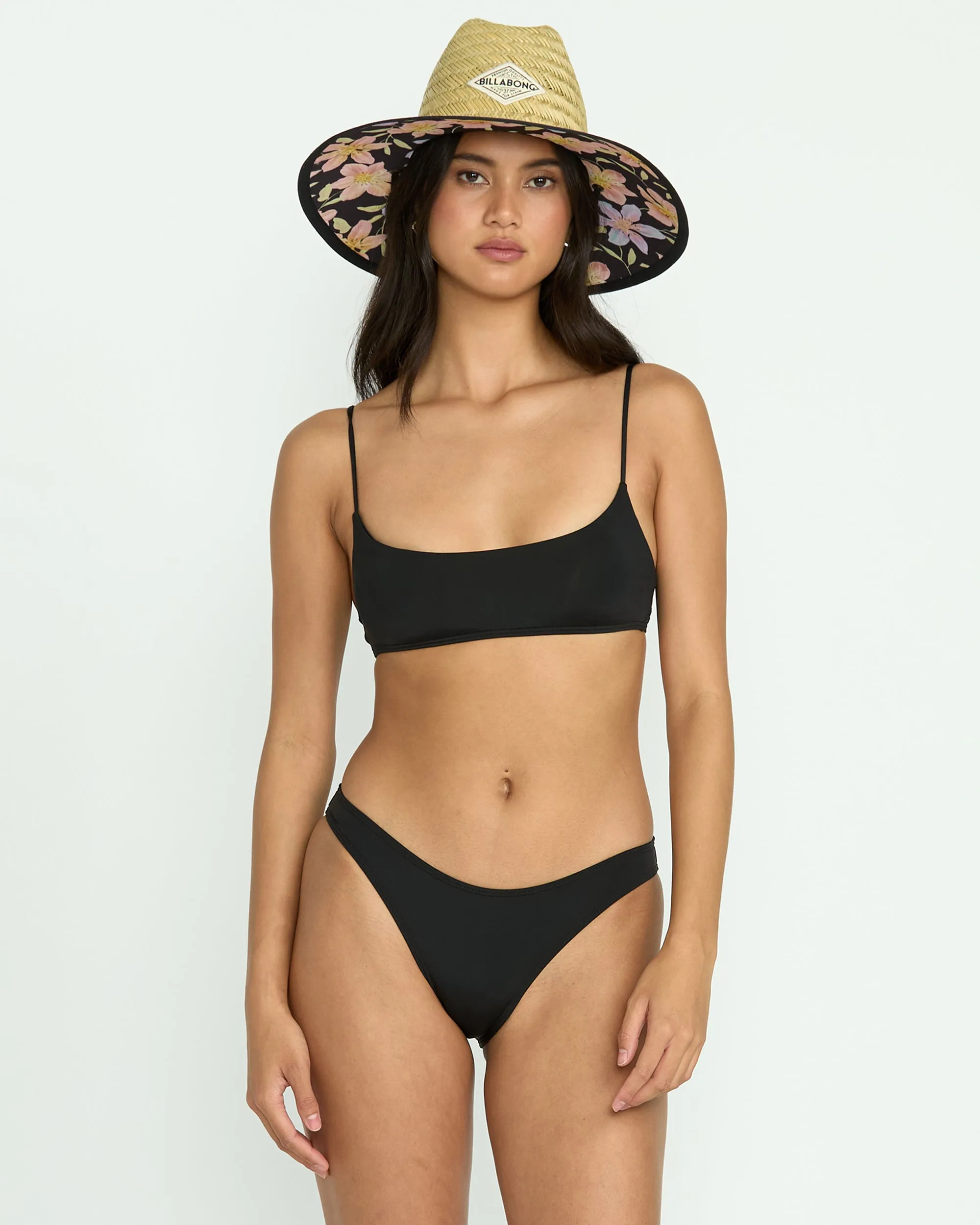 Sol Searcher Jaclyn Crop Bikini Top - Black Pebble Billabong