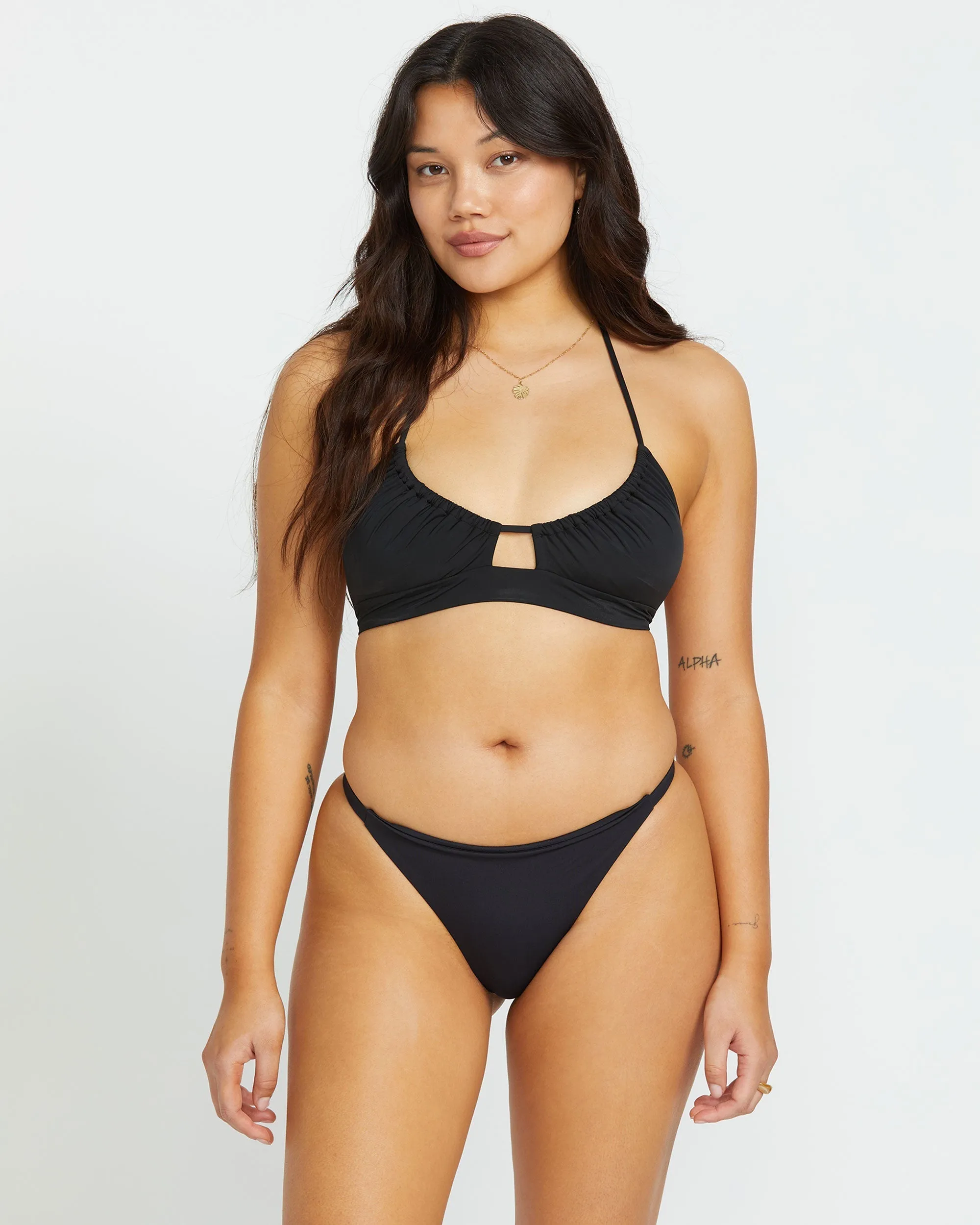 Sol Searcher Maya Bikini Bottom - Black Pebble Billabong