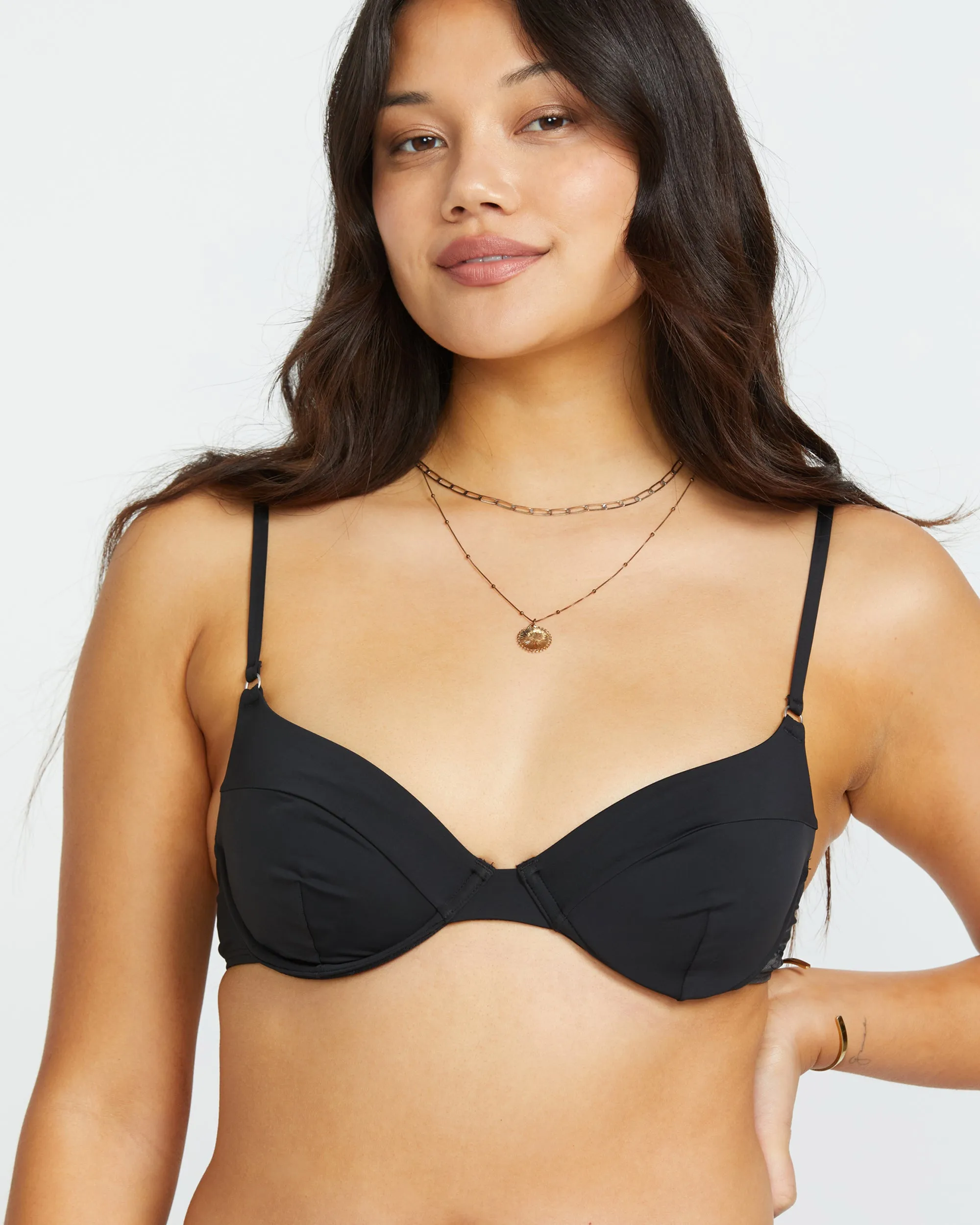 Sol Searcher Morgan Underwire Bikini Top - Black Pebble Billabong