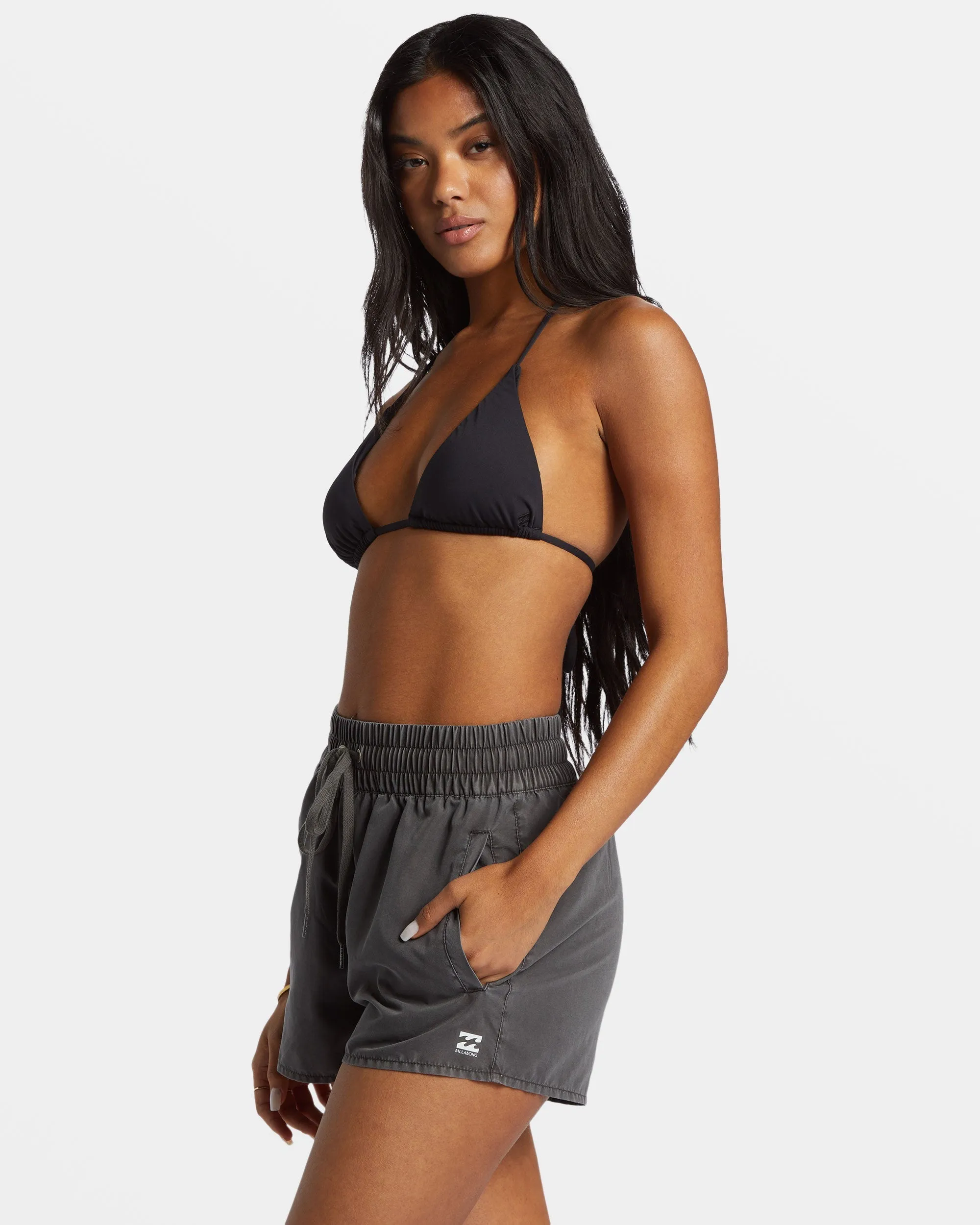 Sol Searcher New Elastic Waist Swim Shorts - Black Pebble Billabong