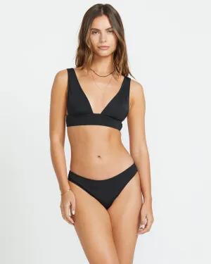 Sol Searcher Remi Plunge Bikini Top - Black Pebble Billabong