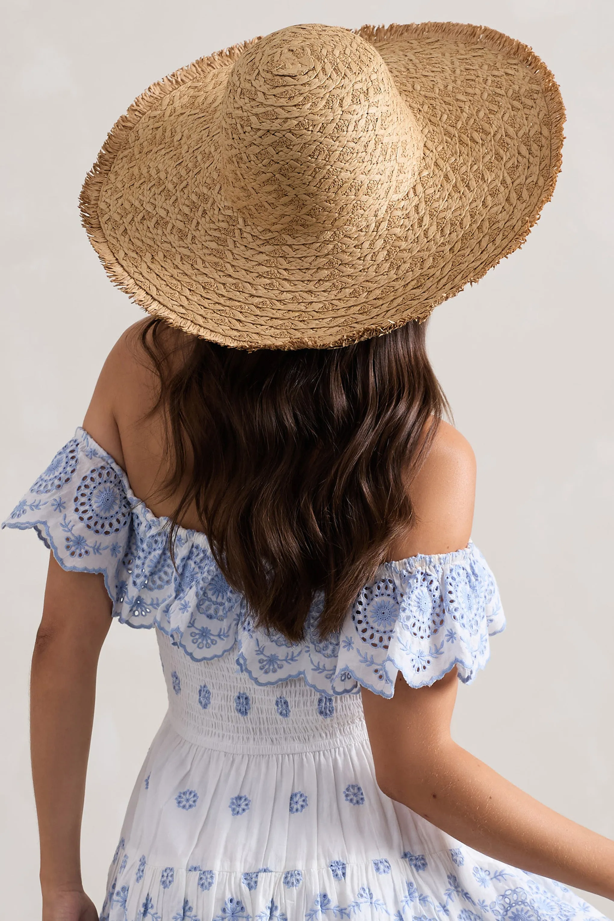 Solara | Beige Straw Sun Hat Club L London