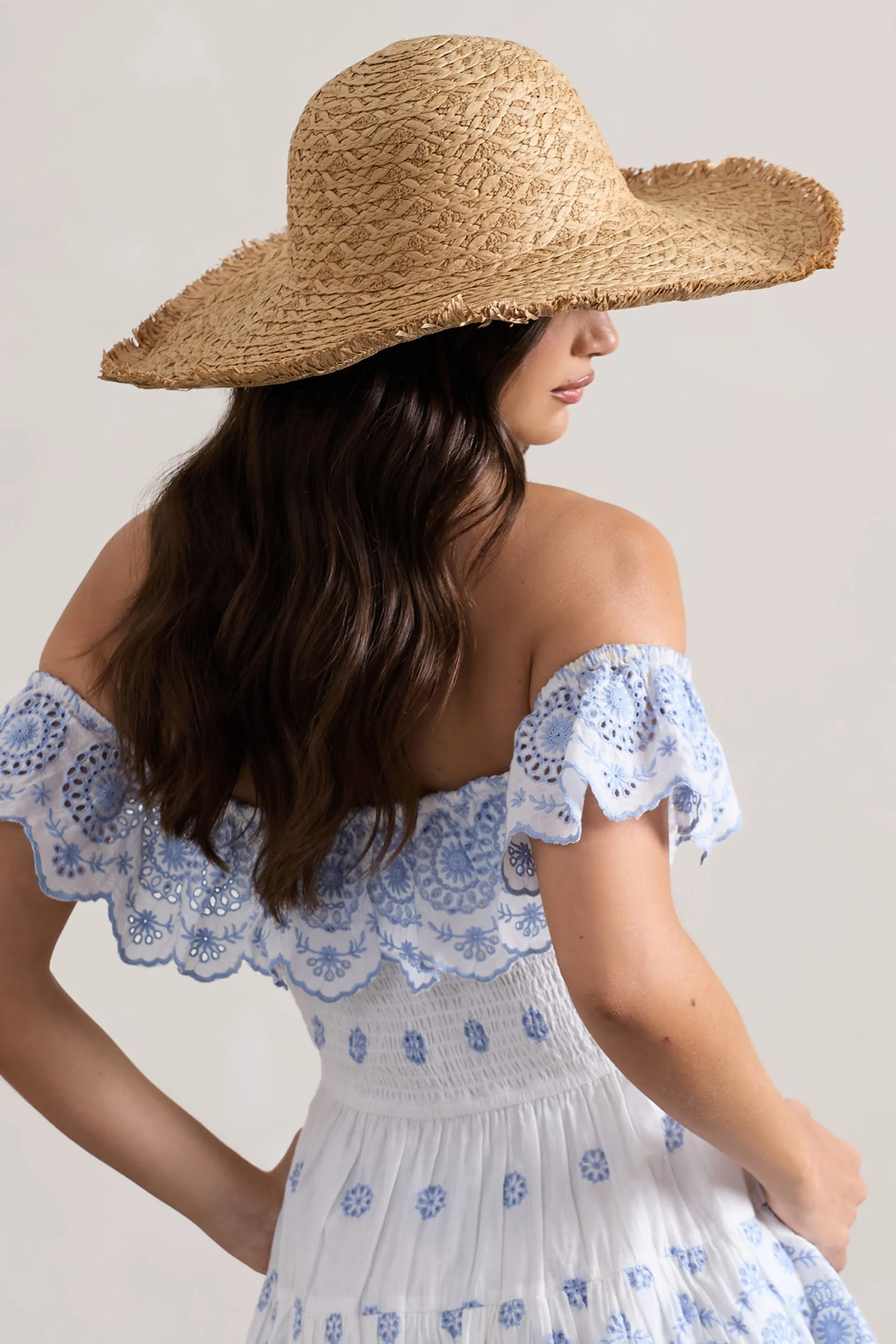 Solara | Beige Straw Sun Hat Club L London