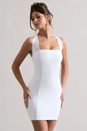 Soul | White Bodycon Halter-Neck Mini Dress Club L London