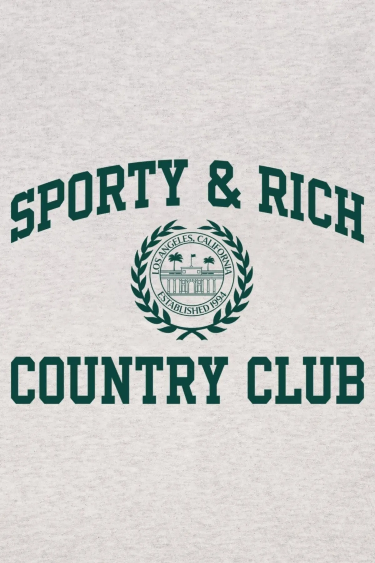 Sporty & Rich Varsity Crest T-Shirt - Heather Grey SPORTY & RICH
