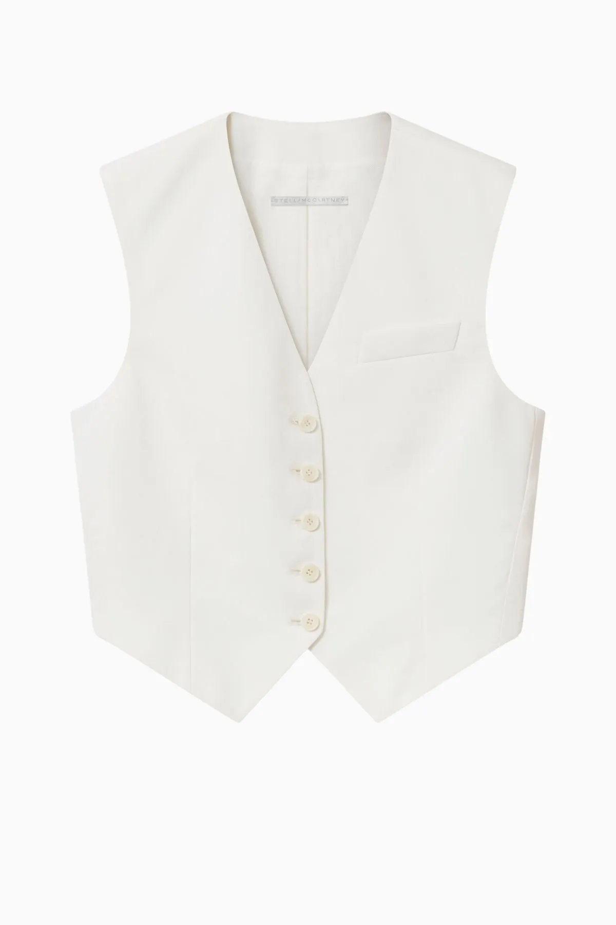 Stella McCartney Cropped Tailored Wool Vest - Cream MCCARTNEY