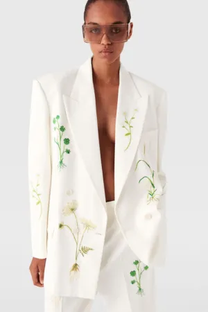 Stella McCartney Floral Double Breasted Blazer - Cream MCCARTNEY