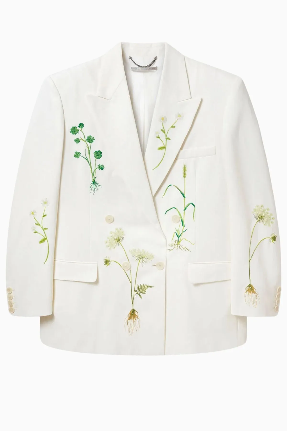 Stella McCartney Floral Double Breasted Blazer - Cream MCCARTNEY