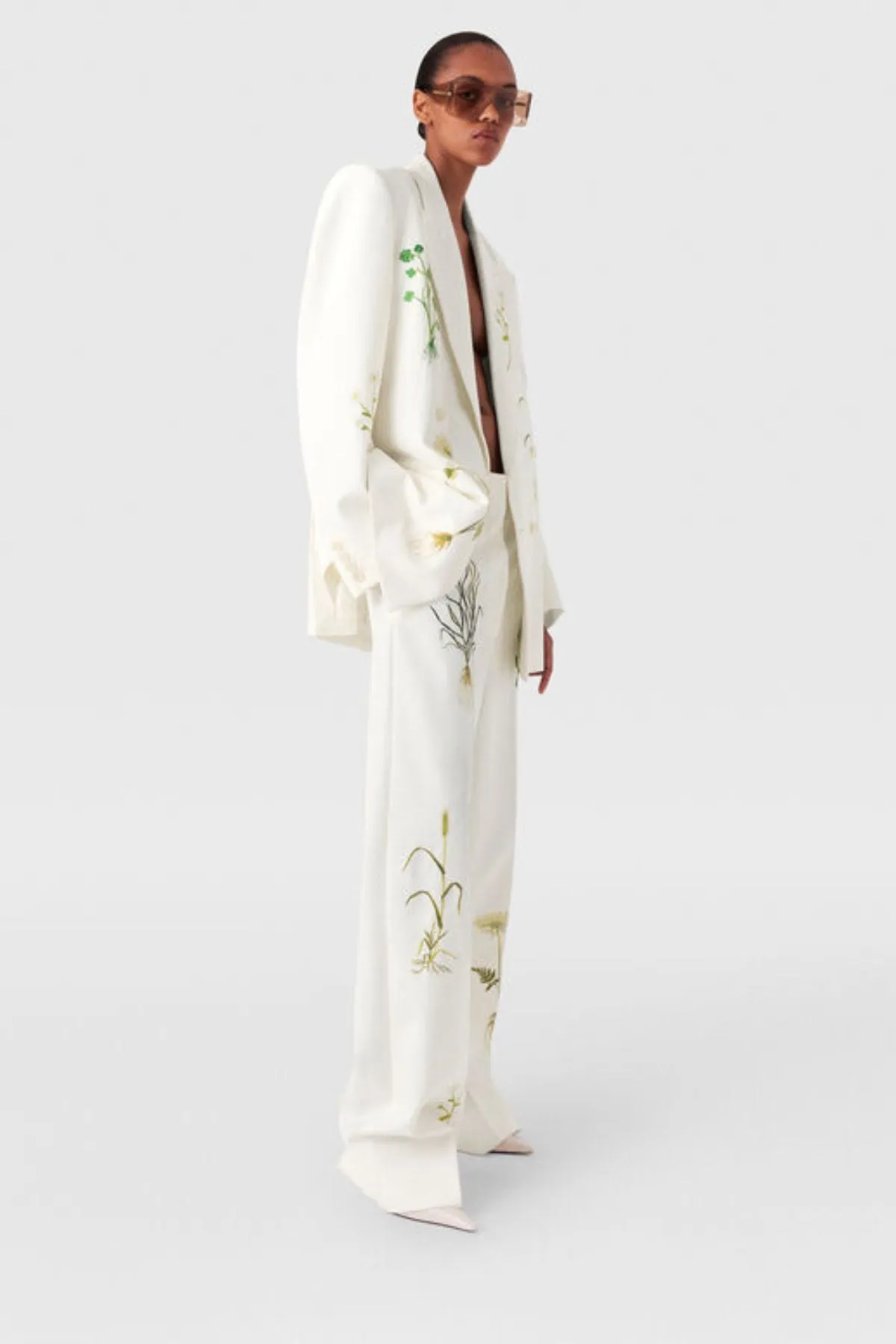Stella McCartney Floral Double Breasted Blazer - Cream MCCARTNEY