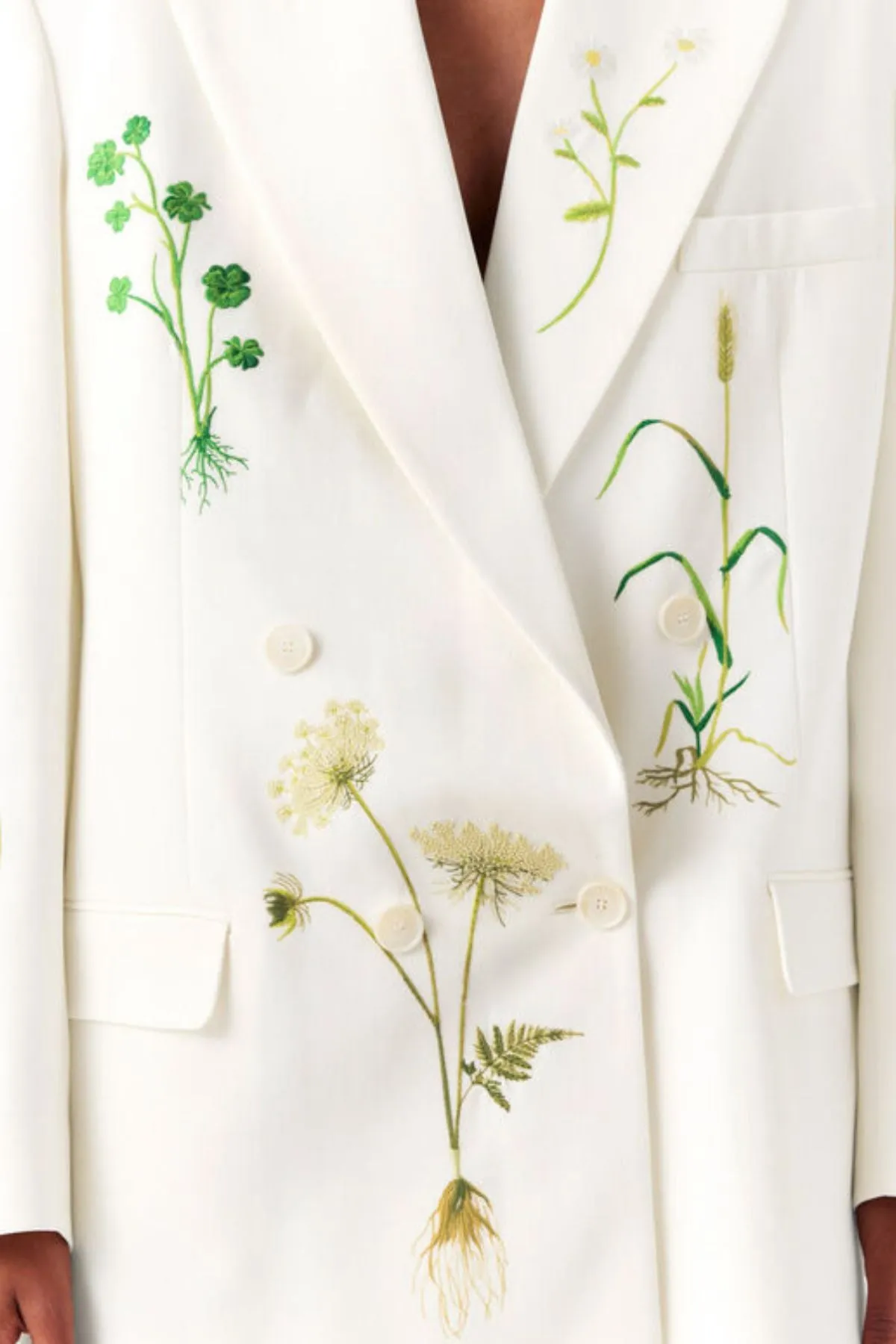 Stella McCartney Floral Double Breasted Blazer - Cream MCCARTNEY