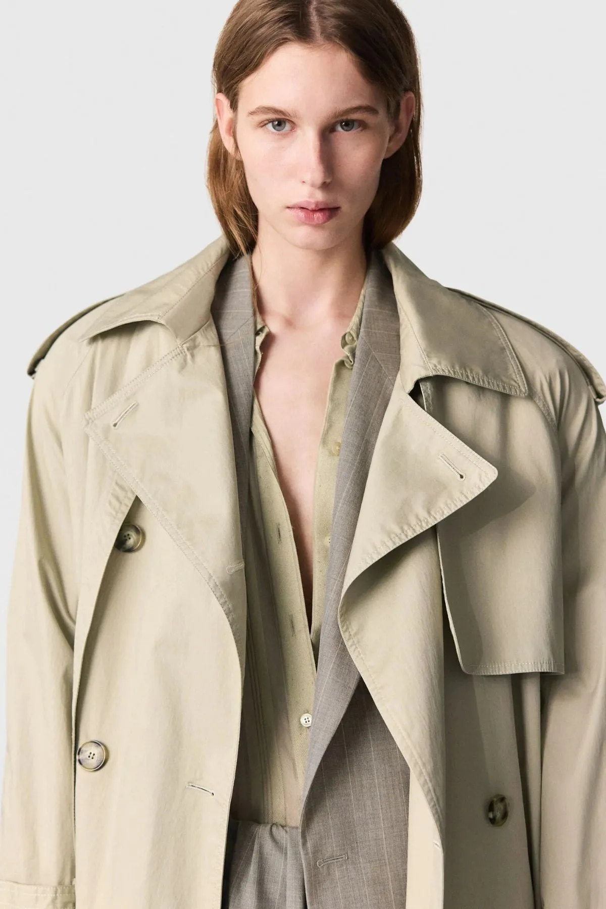 Stella McCartney Padded Shoulder Trench - Pebble MCCARTNEY