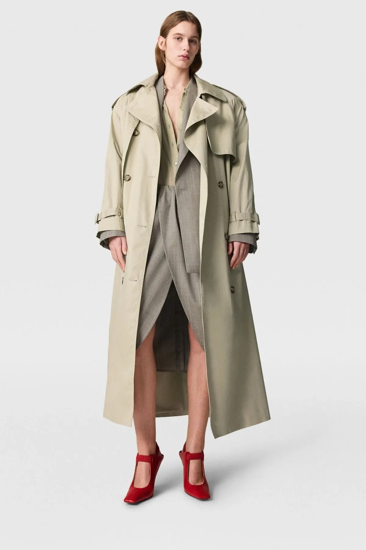 Stella McCartney Padded Shoulder Trench - Pebble MCCARTNEY