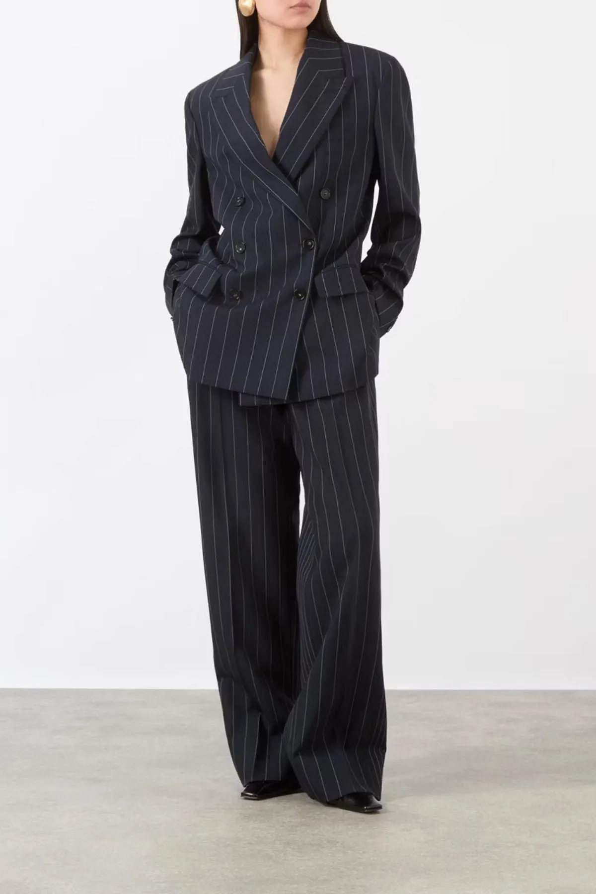 Stella McCartney Wide Pinstripe Blazer - Ink MCCARTNEY