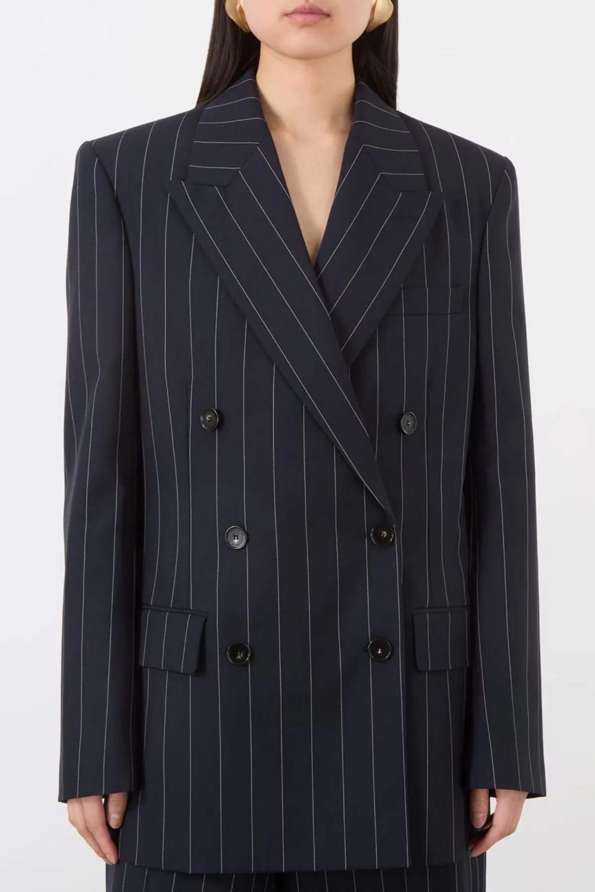 Stella McCartney Wide Pinstripe Blazer - Ink MCCARTNEY