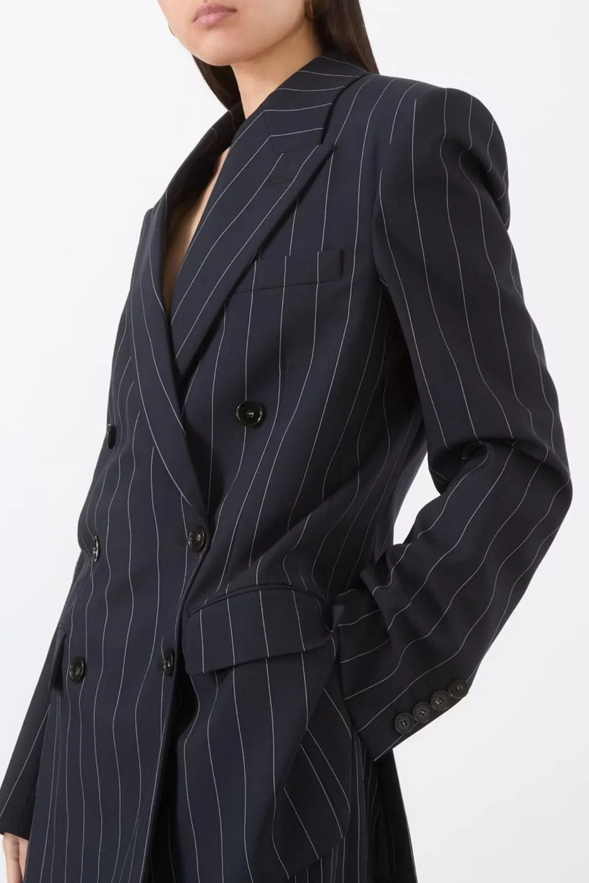 Stella McCartney Wide Pinstripe Blazer - Ink MCCARTNEY