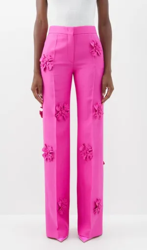 STEREO FLOWER MID-RISE JEANS IN PINK Gloria Lanvin