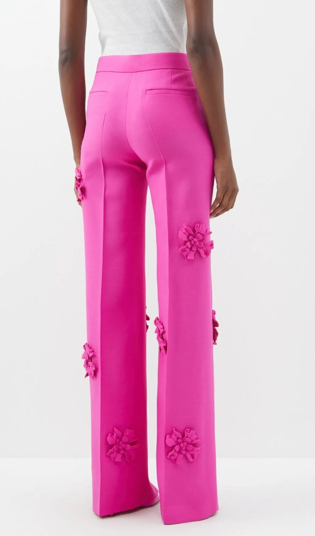 STEREO FLOWER MID-RISE JEANS IN PINK Gloria Lanvin