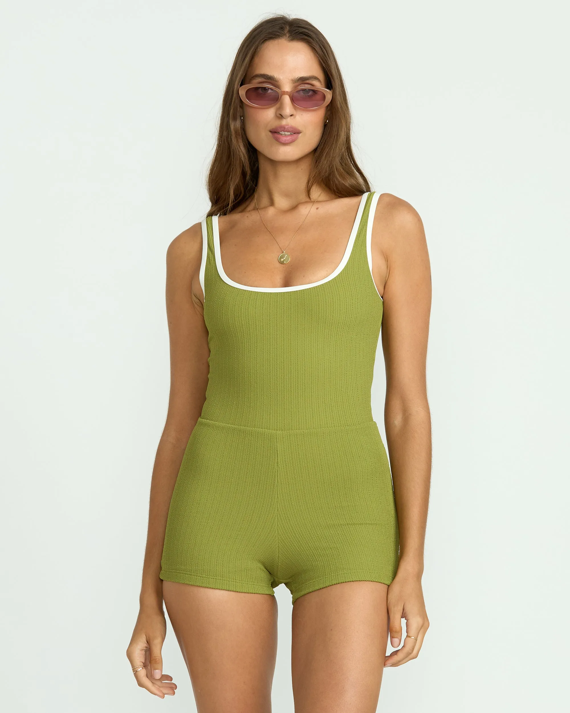 Sunrays Retro One-Piece Surf Suit - Ranger Green Billabong